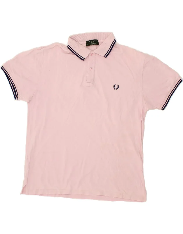 FRED PERRY Mens Polo Shirt Large Pink CottonCasual women’s polo shirts trendy