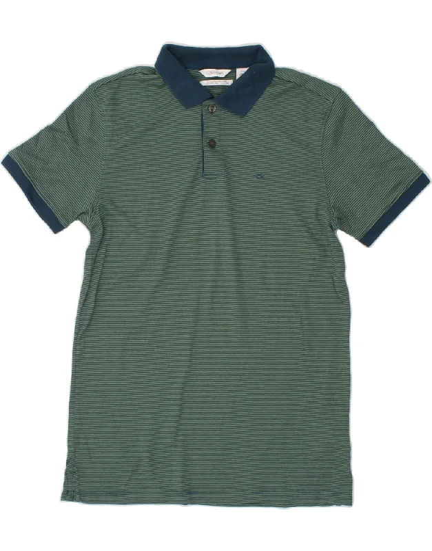 CALVIN KLEIN Mens Slim Fit Polo Shirt XS Green Pinstripe Cotton Polo shirt women’s for brunch CALVIN KLEIN Mens Slim Fit Polo Shirt XS Green Pinstripe Cotton Polo shirt women’s for brunch
