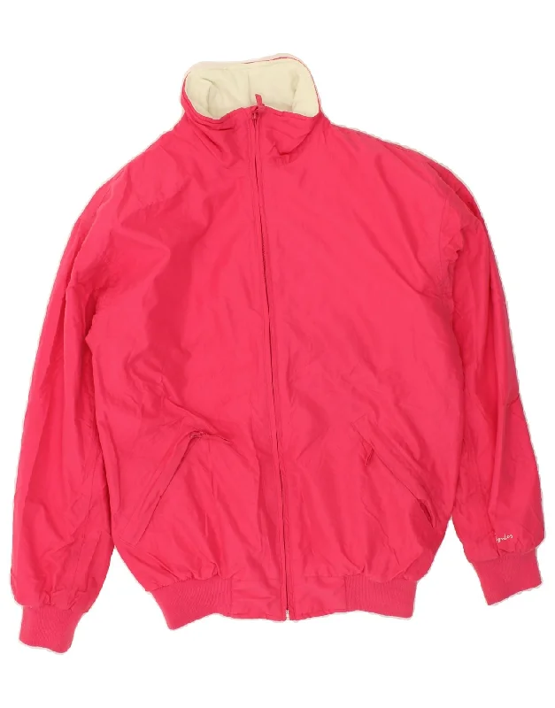 JOULES Womens Bomber Jacket UK 14 Medium Pink Polyester Embroidered Floral Bomber