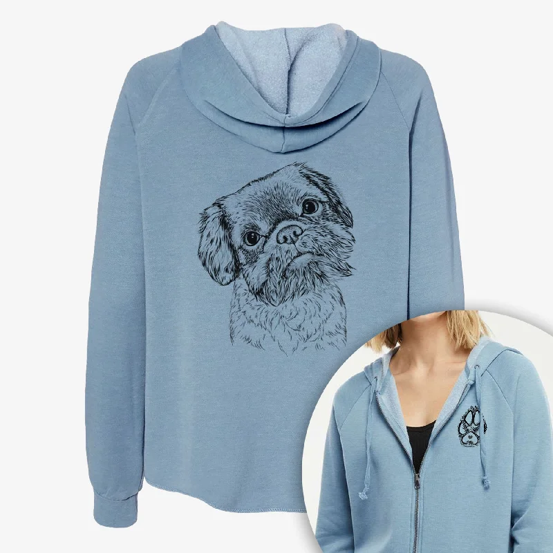Rufus the Shiffon - Women's Cali Wave Zip-Up Sweatshirt Hoodie with Tie-Dye Psychedelic Retro