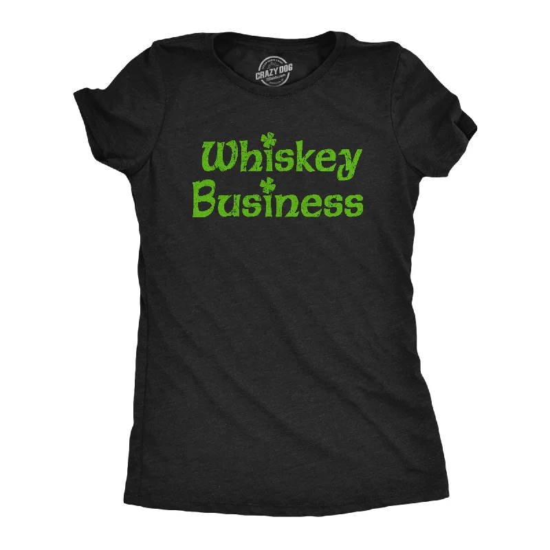 Whiskey Business Women's T Shirt-- V-Neck T-Shirt Long Sleeve Cotton