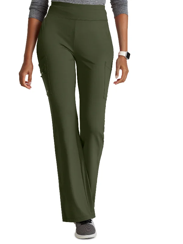 Women's 7 Pocket High-Rise Fit and Flare Pant Casual Yoga Pants