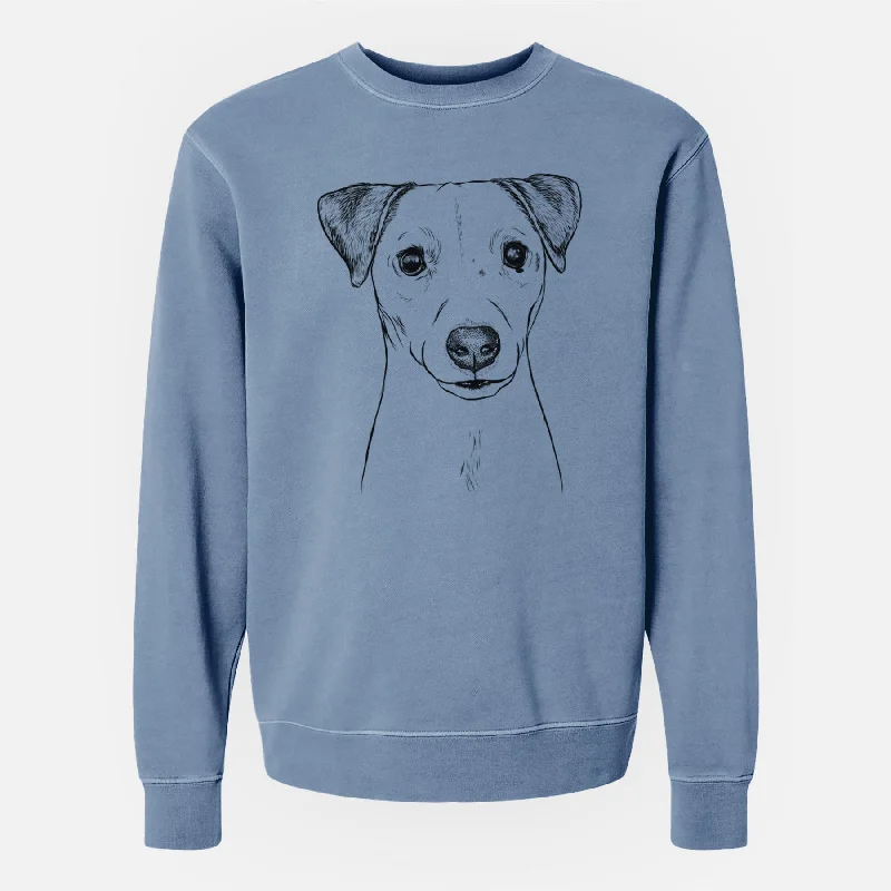 Bare Ally the Jack Russell Terrier - Unisex Pigment Dyed Crew Sweatshirt Hoodie with Hood Adjustable Protection
