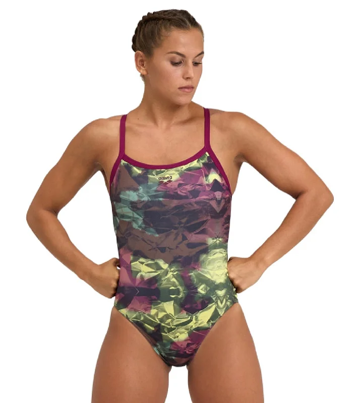 Arena Women's Hero Camo Challenge Back One Piece Swimsuit Red Fandango/Red Fandango Mult Two-Piece Beachwear