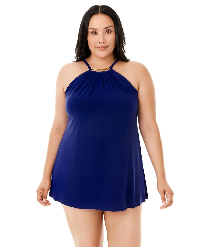 Magicsuit by Miraclesuit Plus Size Parker One Piece Swimsuit Indigo Reversible Bikini Set